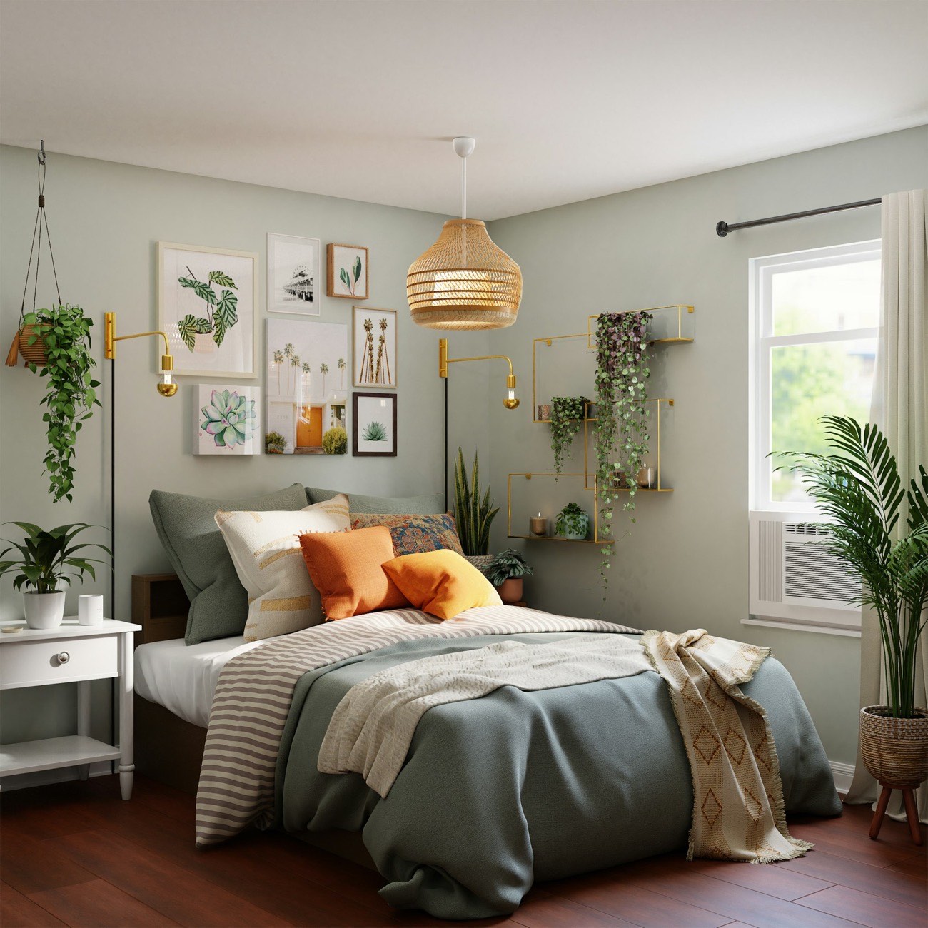 A bright bedroom in a newly bought home